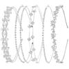 Vesavifaka 5 pezzi cerchietti argento da donna, accessori per capelli da sposa con strass, cerchietti con strass per addio al nubilato, futura sposa, matrimonio, ballo, damigelle e occasioni formali