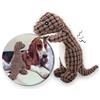 Andiker Giocattolo per cani ripieno, peluche per cani, giocattolo interattivo, incluso in plastica, rumoroso, a forma di dinosauro (marrone)
