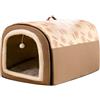 Generic Grande cuccia per cani, grotta per animali domestici e igloo per gatti 2-in-1, accogliente sacco a pelo per cani, caldo nido invernale per cuccioli con cuscino rimovibile, design pieghevole e lavabile