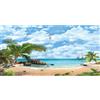 MIRRORANG 120x50cm Acquario Tropicale Sfondo Cielo Spiaggia Palme Mare Pesce Serbatoio Poster Sfondo