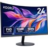 KOORUI 23.6 Pollici Monitor Curvo 100 Hz Full HD VA 3000:1 24N5CA 1500R