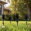 QBMYCN Pali decorativi da giardino in metallo per Rana,confezione da 4 statue a forma di Rana nero,per cortile,giardino,prato, decorazioni per esterni,regali per amanti dei Rana (4P Rana Nera)