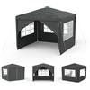 Aufun Gazebo da giardino impermeabile con 4 pannelli laterali, tenda grande pieghevole, tenda da gazebo pieghevole impermeabile, protezione UV 50+ per matrimoni, picnic, feste, 3 x 3 metri, grigio