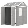 DecHome - Casetta da Giardino 2 ante Ripostiglio da esterno in Plastica/Alluminio Dimensioni 181x181x220 cm colore Grigio