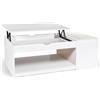 IDMarket - Tavolino ELEA rettangolare alzabile con cassa in legno bianco