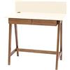 RAGABA Scrivania LUKA 85x50cm Quercia con 2 Cassetti | Base in Legno, Pannello, Gestione dei Cavi | Bianco Gesso