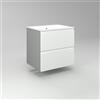 Diventa Modello Diva Star, Mobile Bagno sospeso 60cm con 2 cassetti spaziosi e lavabo dal design moderno, colore bianco e grigio