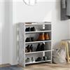 Generic Scarpiera 60x25x62 cm Legno Lavorato Grigio cemento | Stabile, resistente all'umidità, salvaspazio, pratica, facile da pulire