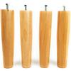 viglietti Set di 4 Pezzi Piedi Faggio con Bulloni/Dadi per Reti a Doghe in Legno, H 25 cm
