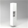Diventa Modello Diva Frame, Colonna Bagno sospesa con 2 ante e 2 vani a giorno, colore bianco