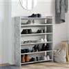 Generic Scarpiera 80x25x100 cm Legno Lavorato Grigio Cemento