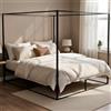 CLP Letto a Baldacchino Batoni, Letto Matrimoniale per Adulti, Struttura e Rete in Metallo Nero, Letto Stabile, Dimensione:200 x 200 cm
