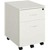 Vinsetto Schedario da Ufficio in Legno con 2 Cassetti 40x45x55.6cm, Bianco