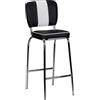 FineBuy Sgabello da Bar American Diner retrò Nero, Altezza Seduta 76 cm | sedia da bar in stile anni 50 con schienale e poggiapiedi, sgabello da banco portata fino a 110 kg, seduta imbottito