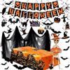 iZoeL Halloween Decorazioni, 6 PCS Addobbi Halloween, Esterno Interno Casa | Ghirlande Fantasma di Carta Tovaglia Zucca Pipistrelli Stoffa Nero e Spirali, Decorazione Halloween per Giardino Porta Tavola