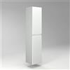 Diventa Modello Diva Star, Colonna Bagno sospesa con 2 ante e 4 ripiani spaziosi, colore bianco e grigio