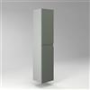 Diventa Modello Diva Star, Colonna Bagno sospesa con 2 ante e 4 ripiani spaziosi, colore verde e grigio