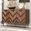 Merax Credenza, Cassettiera moderna con 3 ante, armadio con ampio spazio di archiviazione, per soggiorno, sala da pranzo e camera da letto, 120 x 38 x 76,5 cm, colore legno