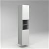 Diventa Modello Diva Star, Colonna Bagno sospesa con 2 ante e 2 vani a giorno, colore bianco e grigio