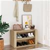 Générique Scarpiera Sonoma in rovere 75 x 35 x 45 cm, armadio per scarpe in legno di ingegneria con 2 scomparti, mobile portaoggetti robusto e facile da pulire, piano stabile