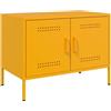 vidaXL Mobile TV Giallo Senape 68x39x50,5 cm in Acciaio, Supporto TV, credenza TV, Mobile HiFi, Mobile Porta TV, Porta TV, Mobile multimediale