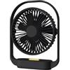 PPcdfre Ventilatore da scrivania, piccolo ventilatore silenzioso, ventilatore USB con luce notturna, ventilatore da tavolo elettrico ricaricabile per camera da letto e ufficio, nero