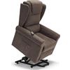 REDÒKASA Poltrona relax elettrica Detroit per anziani, 2 motori, 2 o 4 ruote ruote, Kit Optional Batteria, alzapersona, cuscinetto lombare, idrorepellente (Standard - 2 Ruote, Fango)