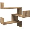 vidaXL Mensole Angolari 2pz Artigianale 40x40x49,5 cm in Truciolato, ripiano a Parete, ripiano per Esposizione a Parete, ripiano a Parete