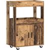 vidaXL Carrello da Bar Legno di quercia 60 x 39.5 x 89 cm