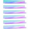 Fixwal Scaffale da parete per smalti da 38 cm, confezione da 6 mensole galleggianti in acrilico trasparente arcobaleno iridescente, montaggio a parete per nail tech, mensole da parete per bambini,