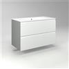 Diventa Modello Diva Star, Mobile Bagno sospeso 90cm con 2 cassetti spaziosi e lavabo dal design moderno, colore bianco e grigio