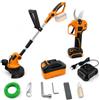 TOOLMAK Tagliabordi a Batteria 20V 260 mm + Forbici da Potatura Elettriche 25 mm, Kit 2 in 1, Batteria 20V 4,0Ah (80Wh) e Caricabatterie, Motore Brushless