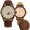 Zeitholz Orologi in legno per coppie, incisione gratuita, regali, orologio analogico, Klitten 42 mm e Rosenbach 36 mm, 100% legno naturale, movimento al quarzo giapponese.