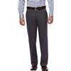 Haggar Men's Classic Fit Flat-Front Hidden Expandable Waistband Premium No Iron Khaki, 34W x 30L - Dark Grey