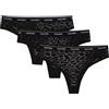 Calvin Klein Donna Slip Brasiliana Confezione da 3 Low-Rise Intimo, Nero (Black/Black/Black), S