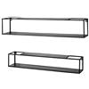 HAKU mensola sospesa mensola da parete nera scaffale pensile metallo set da 2 Dim. L 75 85 cm x A 14 17 cm x P 14 17 cm Stile: Modern