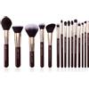 Mankalun Set di 15 pennelli da trucco professionali Jessup - per occhi, sopracciglia, labbra, ombretti ed eyeliner - colore C-Zinfandel