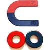 SKYPRO Magnete a ferro di cavallo a forma di U da 61 mm con 2 magneti ad anello, magnete tradizionale a ferro di cavallo per progetti didattici scolastici