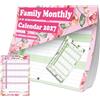 evelay Calendario da parete 2025, 5 colonne, formato A3, planner mensile per il personale e la famiglia, visualizzazione mensile, M2M (fiori)
