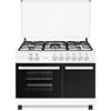 LAR.EL Cucina da 90x60 Bianca Forno a GAS 5 Fuochi Tripla Corona Accensione Elettrica valvole di sicurezza Metano o GPL Griglie in Ghisa CUC.L90BT5GB