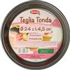 Graziano, Teglia Tonda, Realizzata Interamente in Acciaio al Carbonio, Dotata di un Rivestimento di Color Nero, Ideale per Realizzare Pan di Spagna e Molto Altro, ø24 cm