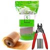 AlcoFermBrew Budello di collagene 55mm/10mts + Crimpatrice a mano per salsiccia + 60 clip - Budello di collagene per Salsiccia