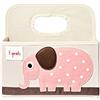 3 Sprouts, Cestino Porta Pannolini Salvaspazio, Decorata con Elefante Rosa, Ideale per Organizzare Pannolini, Realizzato in Cotone e Feltro, 26x26x13 cm