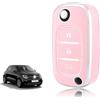 TOOMUME Cover Chiave TPU, Custodia Chiave Adatto per Renault Trafic 3 Twingo 3/2 Megane 4 Clio 5 Captur Kangoo Modus Smart Forfour Fortwo, Copri Chiavi Guscio Chiave Auto Telecomando - Flip Key