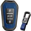Rondrive Adatto per Peugeot 208 E GT 308 SW 2023 3008 2008 508 e2008 5008 metallo chiave auto custodia in pelle PU custodia portachiavi telecomando cover 3 tasti nero blu