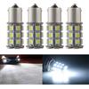 Qasim 4x LED 1156 BA15S Lampadine per Luci de Segnale di Svolta Luci di Posizione Retromarcia Luci degli Indicatori 8000K 27 5050 SMD Bianca