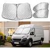 YWNYT Parasole per parabrezza auto per Fiat Ducato X250/290 per Citroen Jumper per Peugeot Boxer, magnetiche, termiche, per parabrezza, set da 3 pezzi
