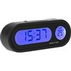 Riloer Mini Orologio Auto Digitale LCD con Termometro Display Temperatura 12 Ore