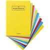 Unipapel 98430599 - Confezione da 10 quaderni cuciti A5+, 48 fogli a quadretti 4 x 4, 90 g, copertina goffrata, Unipapyrus 13, colori assortiti