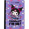 Mr. Wonderful - Quaderno A5 Hello Kitty Kuromi - Trouble? I'm In! - Quaderno Con Kuromi Come Protagonista, Pagine A Righe E Rilegatura Cucita Con Apertura A 180 Gradi - Cartoleria Kawaii